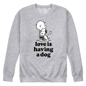 Мужской свитшот с собакой Peanuts Love Is Have Dog Licensed Character, серый