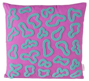 Декоративная подушка Boltze Home Zymbol, фиолетовый - бирюзовый - натуральное волокно - 45 x 45 x 12 см