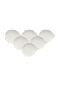 Набор тарелок Villeroy & Boch Flow, 6 предметов, 20,5x17,5 см, белый