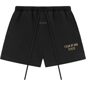 Флисовые футбольные шорты Fear Of God Essentials, Обсидиановый черный/Черный