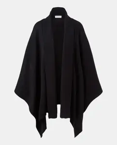 Пончо из трикотажной ткани в рубчик Banarassi, черный