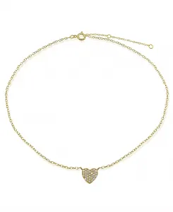 Браслет на лодыжку в форме сердца с кубическими цирконами, позолоченный 18-каратным серебром Giani Bernini, yellow