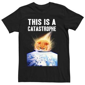 Мужская футболка с рисунком Catastrophe Meteor Cat Humor Licensed Character