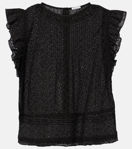 Топ с оборками Galia Poupette St Barth, черный