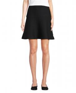 Женский тонкий хлопковый свитер, юбка-солнце выше колена Lands' End, Black