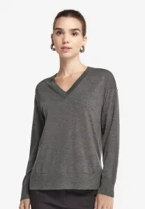 Ультратонкий джемпер с v-образным вырезом Falconeri, Mottled Dark Grey