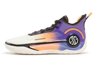 361° AG4 CQT баскетбольные кроссовки mid top с амортизацией, противоскользящей и износостойкой подошвой для мужчин, бело-оранжевые