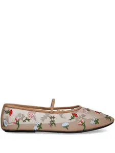 Балетки из вышитой сетки Jeffrey Campbell, коричневый