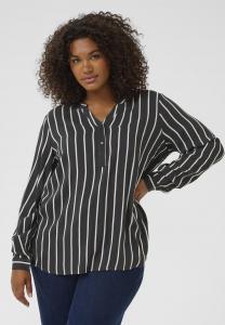 Блуза Kaffe Curve KCSIDA BLOUSE, Black Oyster Chalk Stripe/Black
