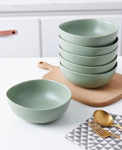 Набор из 6 фарфоровых мисок Delilah Stone Lain, цвет honeydew