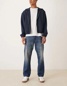 Прямые джинсы ASOS DESIGN темно-синего цвета