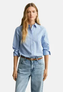 Классическая полосатая блузка на пуговицах, прямого кроя. Gant, Hydrangea Blue