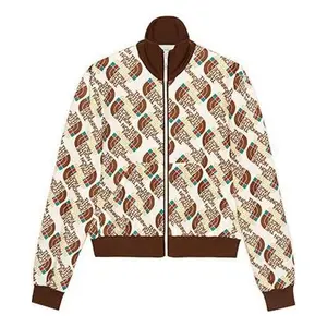 Куртка x the north face web print technical jersey jacket 'ivory brown' Gucci, коричневый