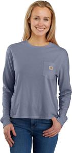 Carhartt Women's Tencel Fiber Series футболка с длинным рукавом и карманом, свободного кроя, Wisteria