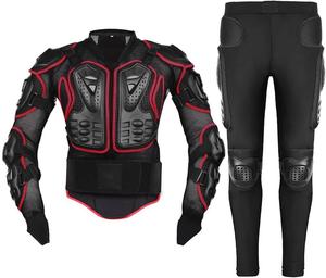 Мужская мотоциклетная куртка Wjnvfioo, полная защита тела для мотокросса и гонок, защитная куртка для езды на мотоцикле., MC1001-MP1004 RD