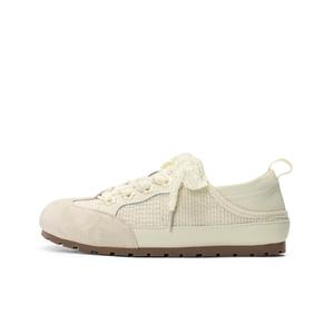 Q.VONTON Повседневные туфли женские, низкие, цвета экрю/бежево-коричневый