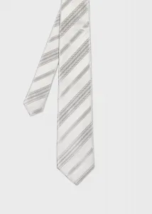Галстук с жаккардовым серебристым узором