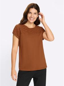 Рубашка с короткими рукавами коньячного цвета Sieh an!