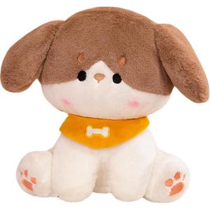 Мягкая игрушка милый щенок в шарфе плюшевая кукла Fat Fat Dragon, оранжевый