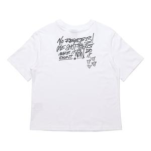 Футболка (WMNS) Nike Alphabet Pattern Printing Loose Round Neck Short Sleeve White T-Shirt