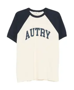 Хлопковая футболка с напечатанным логотипом Autry, бежевый