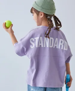 Футболка с коротким рукавом, 100% хлопок, сохраняет форму, с принтом логотипа STANDARD на спине, детская, весна/лето 2016 Devirock, цвет S Violet
