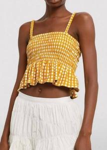 Топ Damita в клетку Mari с принтом FAITHFULL THE BRAND, цвет mari check print