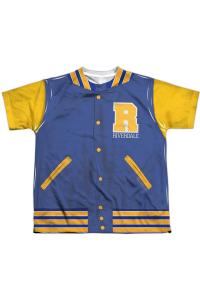 Куртка Riverdale Varsity с коротким рукавом, молодежная футболка из полиэстера с круглым вырезом Gildan, белый