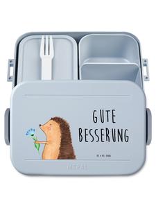 Mr. & Mrs. Panda Контейнер для бенто MEPAL с изображением ежика и цветов, надписью, пастельно-голубой цвет