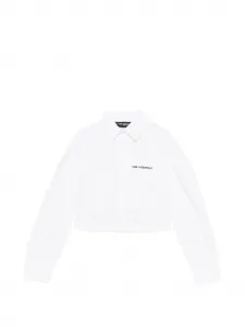 Рубашка с логотипом Karl Lagerfeld Kids, белый