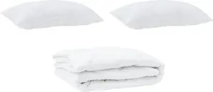 Одеяло с подушкой, 3 шт., белое, из микрофибры vidaXL
