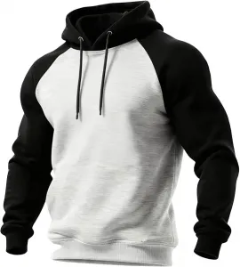 Свитшот с цветными блоками и аппликацией для мужчин, с длинным рукавом и капюшоном