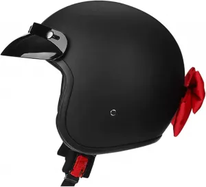 Симпатичный персонализированный мотоциклетный шлем с открытой верхней частью (3/4), бабочкой и козырьком, одобренный DOT/ECE, винтажный полушлем для мопеда, мотоцикла, скутера, круизера, для взрослых мужчин и женщин RYDZCLH, C