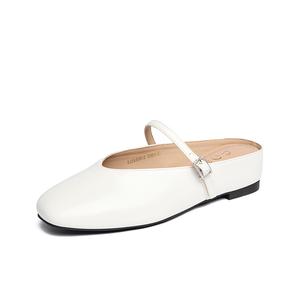 JOSINY Женские противоскользящие тапочки с резиновой подошвой и закрытым носком экрю, цвет Ecru