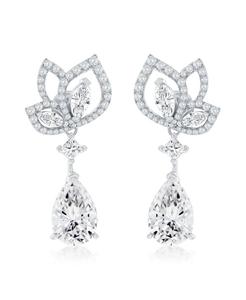 Серьги-подвески в форме груши с кубическим цирконием из коллекции Suzy Levian Gala Collection Suzy Levian New York, White