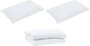 Летнее одеяло с подушкой, 3 шт., белое, микрофибра vidaXL