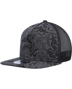 Мужская черная кепка Chicago White Sox с А-образной рамкой 9FIFTY Trucker Snapback New Era