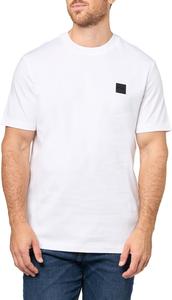 Мужская хлопковая футболка с большим логотипом и цепочкой BOSS, White Sail