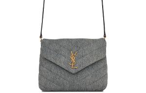 Saint Laurent LOULOU Джинсовая сумка-облако, сумка-подушка, сумка через плечо, мини-сумка-кроссбоди, женская, светло-голубая