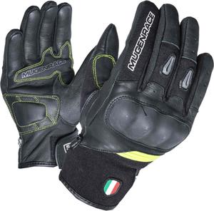 Мотоциклетные перчатки MUGENRACE neo short, Black/Neon Yellow