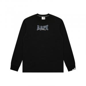 Футболка с длинным рукавом с принтом логотипа A Bathing APE Aape, черный