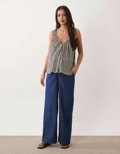 Синие джинсы из шамбре с кулиской и кулиской для беременных Mamalicious Maternity