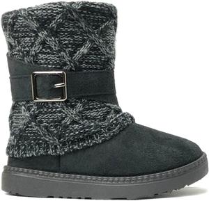 Детские ботинки REDVOLUTION для девочек, малышей, с милыми 2 пуговицами || Замшевые вязаные туфли с искусственным мехом и стразами