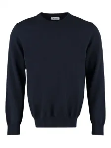 Кашемировый джемпер с круглым вырезом THE (Alphabet), синий