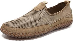 Мужские слипоны из сетки, летние дышащие, противоскользящие, для повседневной носки, работы, вождения, прогулок, для активного отдыха, походов и бега Generic, хаки