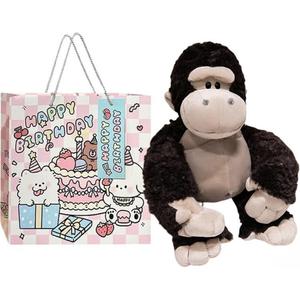 Плюшевая кукла милый щенок, обезьянка и волк высота 25cm/35cm/50cm Whoops, Gorilla+Birthday Shopping Bag
