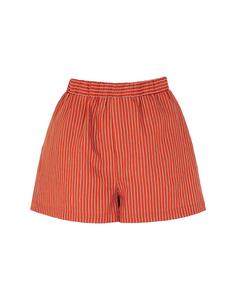 Шорты Striped Viscose High-Waist Pull-On Short 8 By Yoox, кирпичный