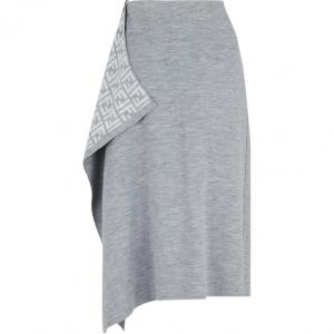 Асимметричная миди-юбка FENDI, светло-серая