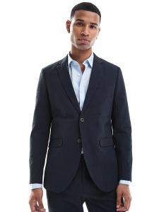 Пиджак Jack & Jones Premium из сирсакера темно-синего цвета