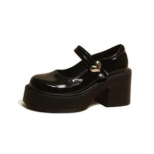 Туфли Мэри Джейн на массивном каблуке для женщин Luji, Black